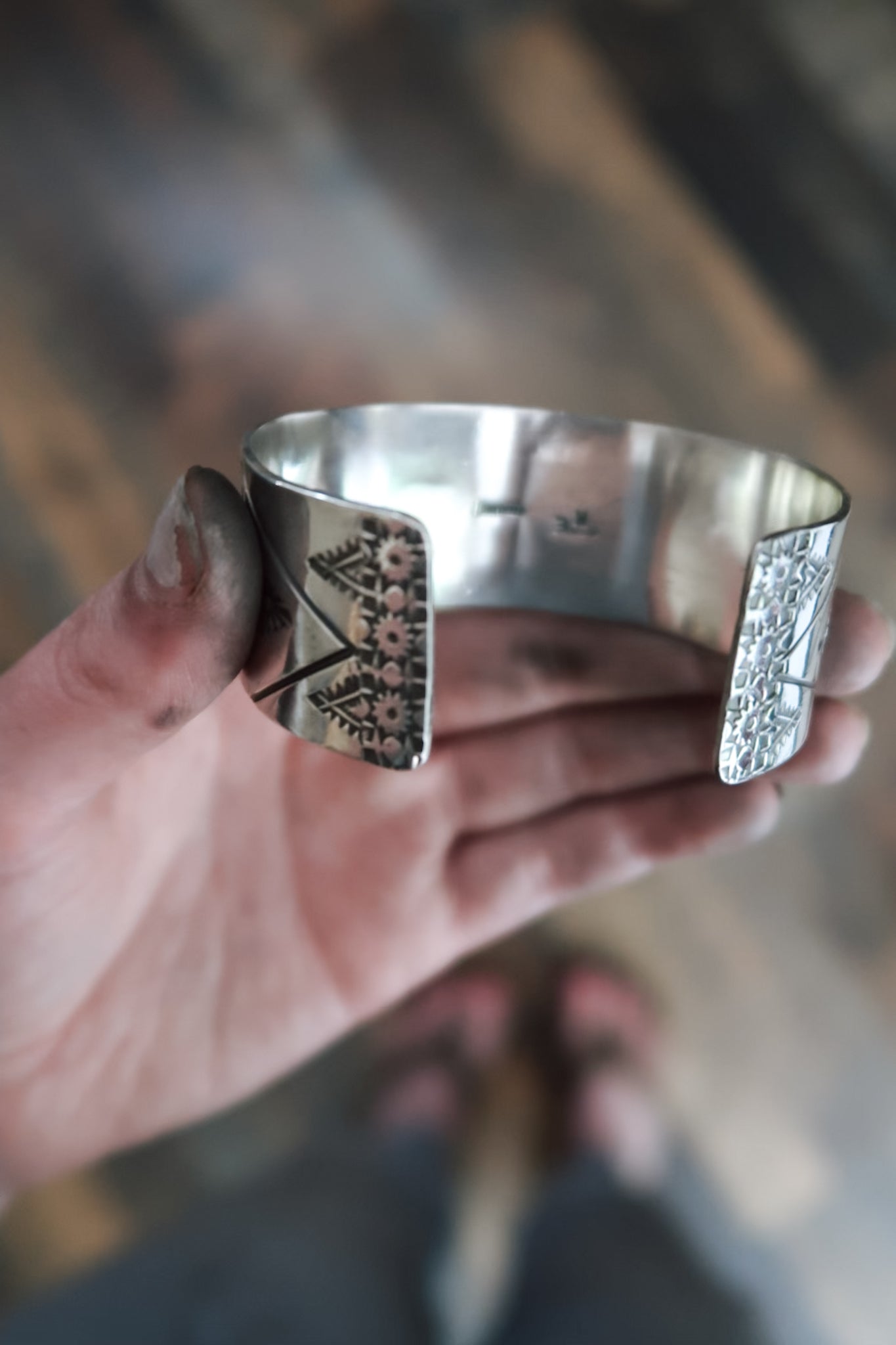 Sterling Stamped Silver Cuff