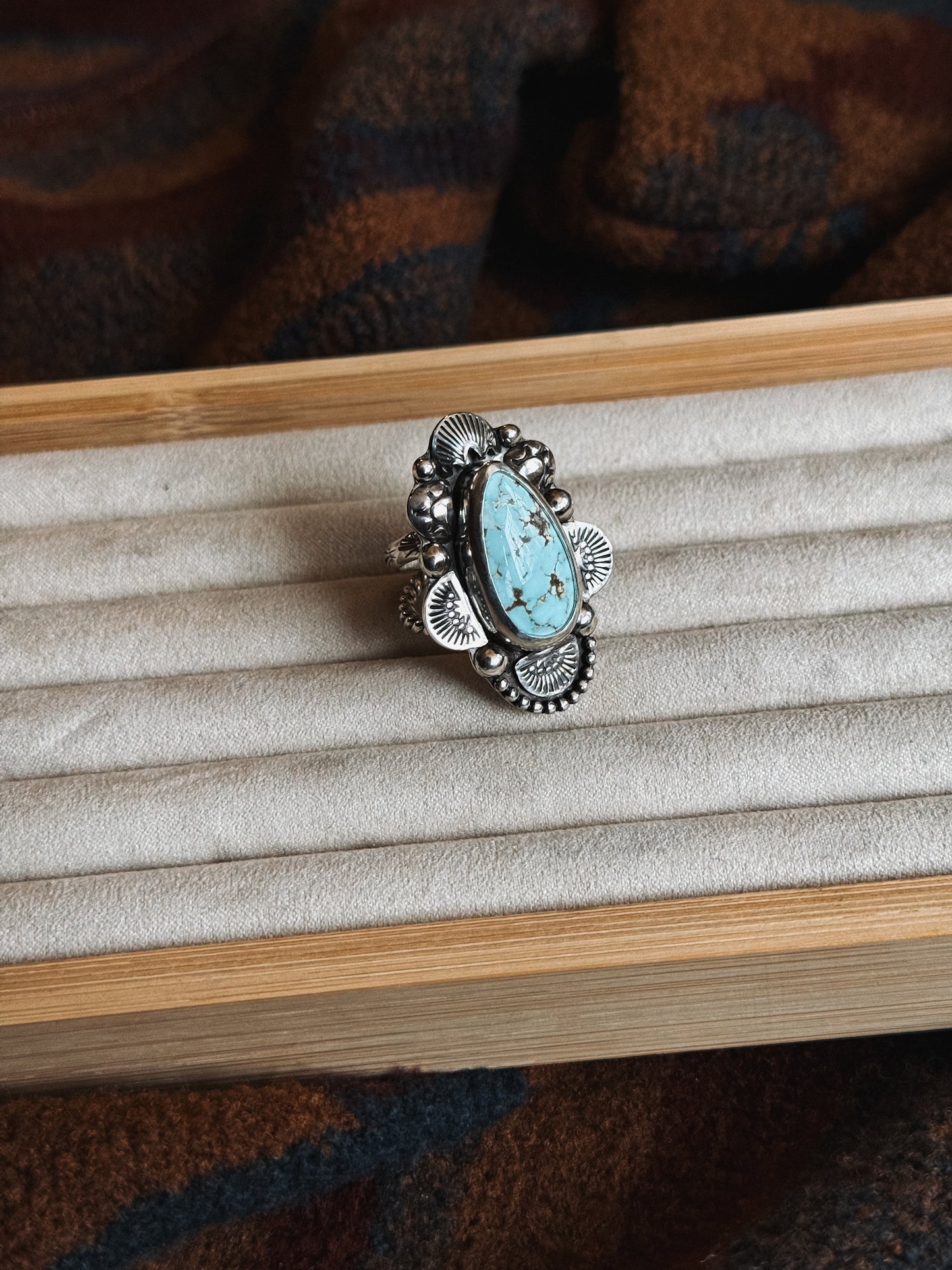 Dry Creek Turquoise Stamped Ring
