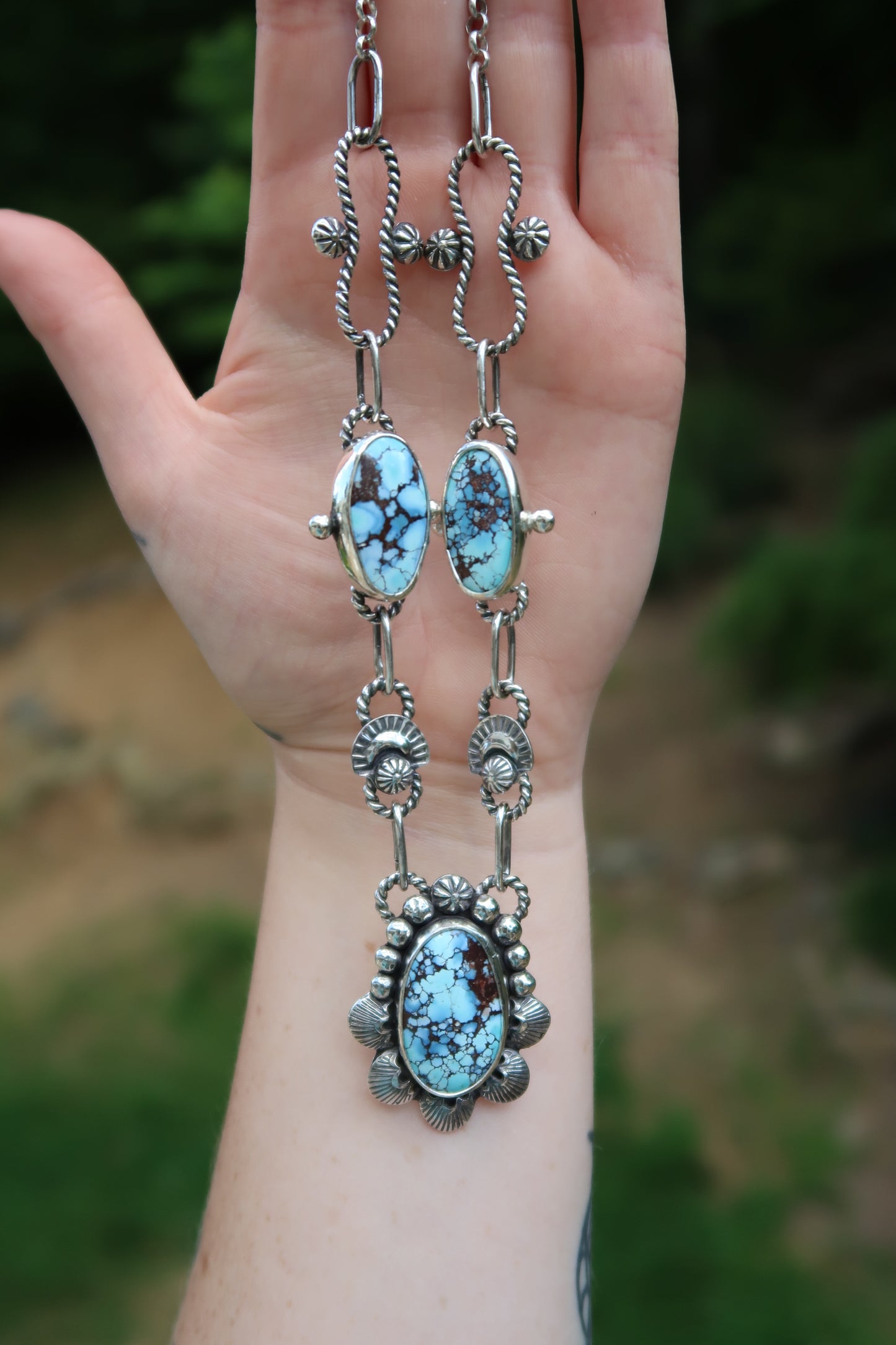 Golden Hill 3 Stone Necklace