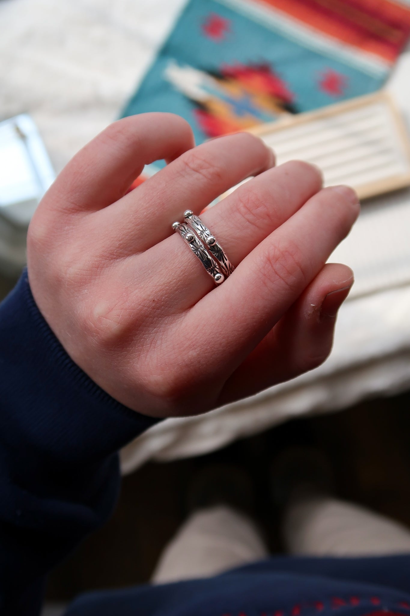 All-Silver Stamped Stacking Band