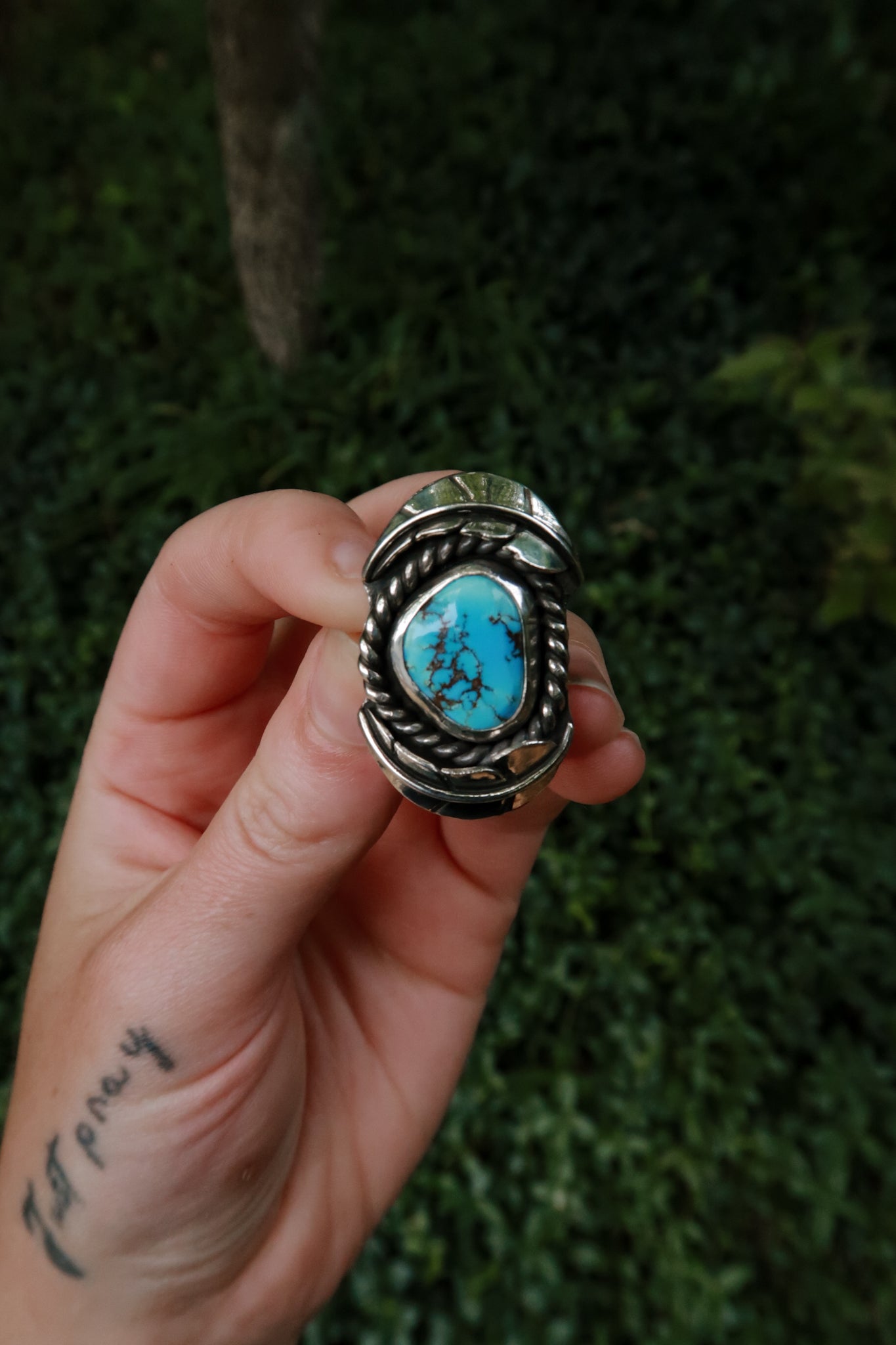 Golden Hill Turquoise Feather Ring