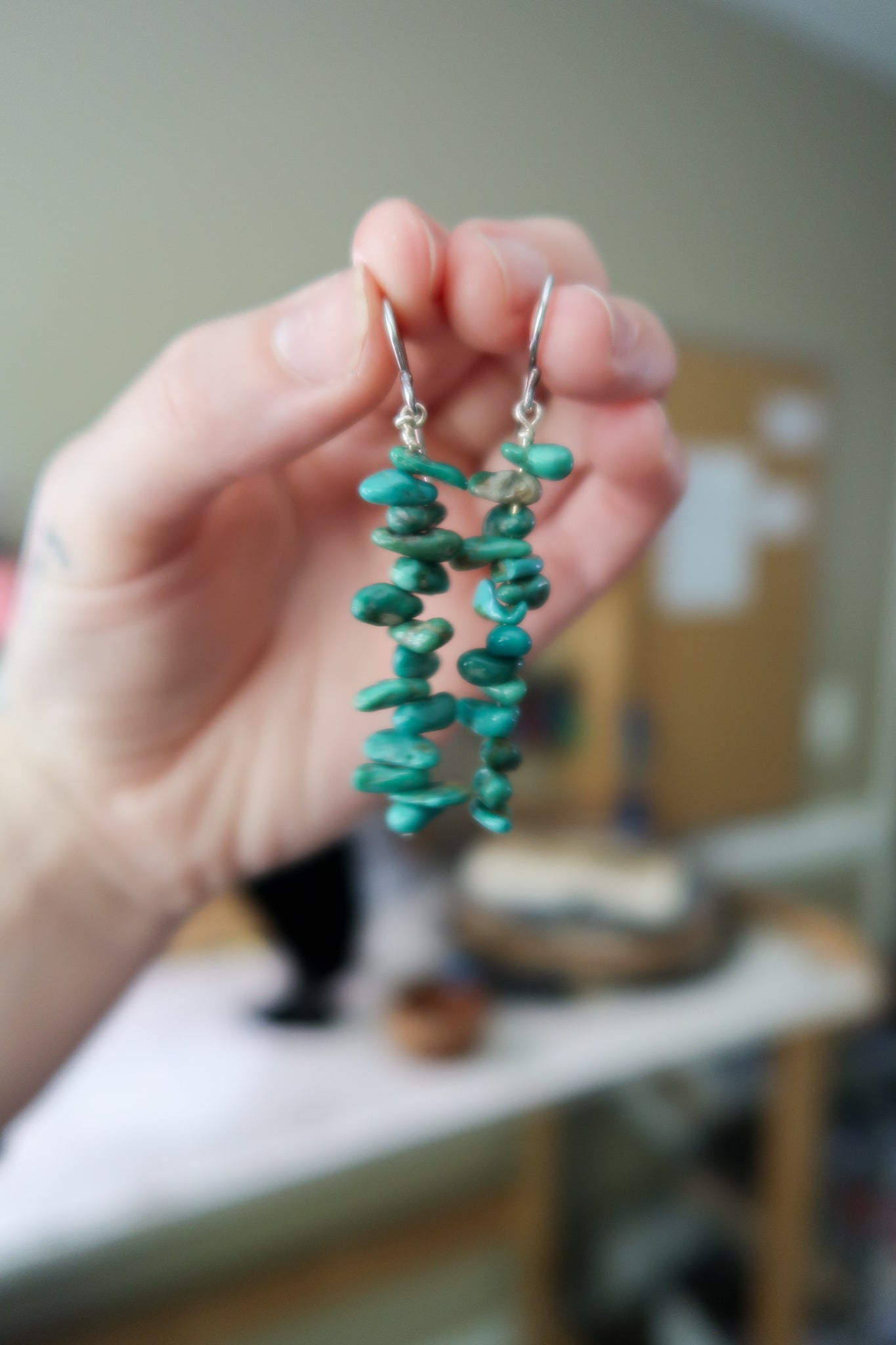 Fox Turquoise Bead Earrings