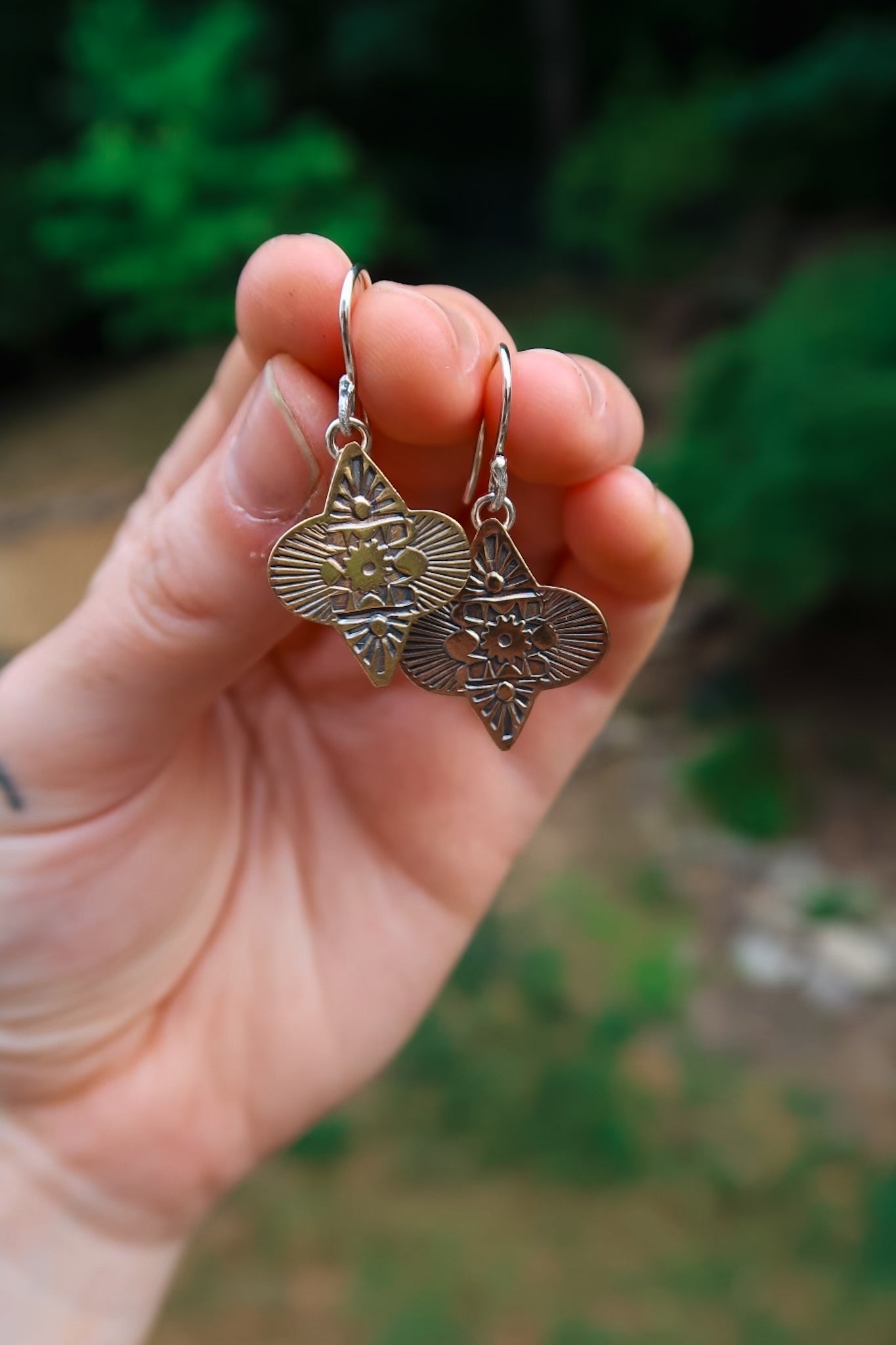 Silver and Brass Earrings