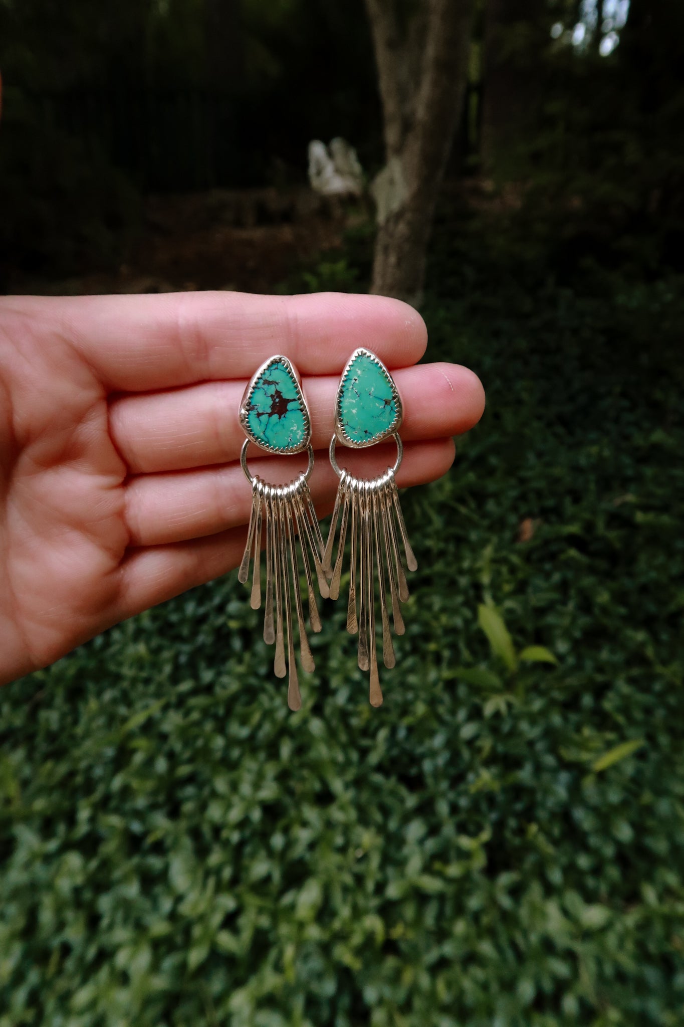 Hubei Turquoise Fringe Earrings