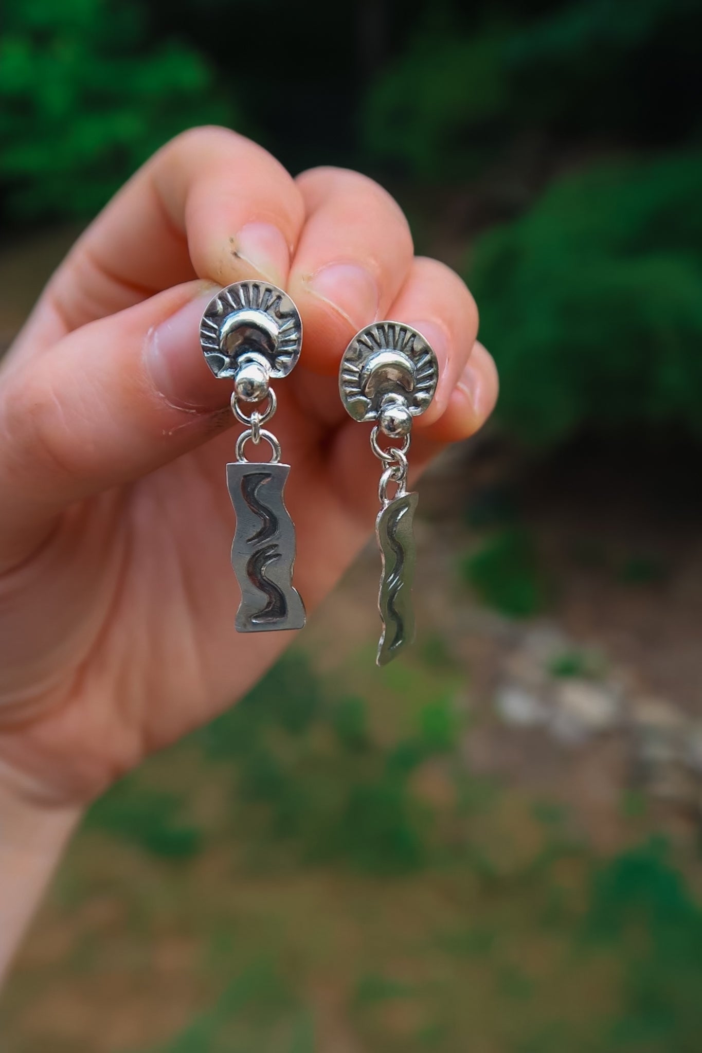 Sterling Silver Stamped Earrings