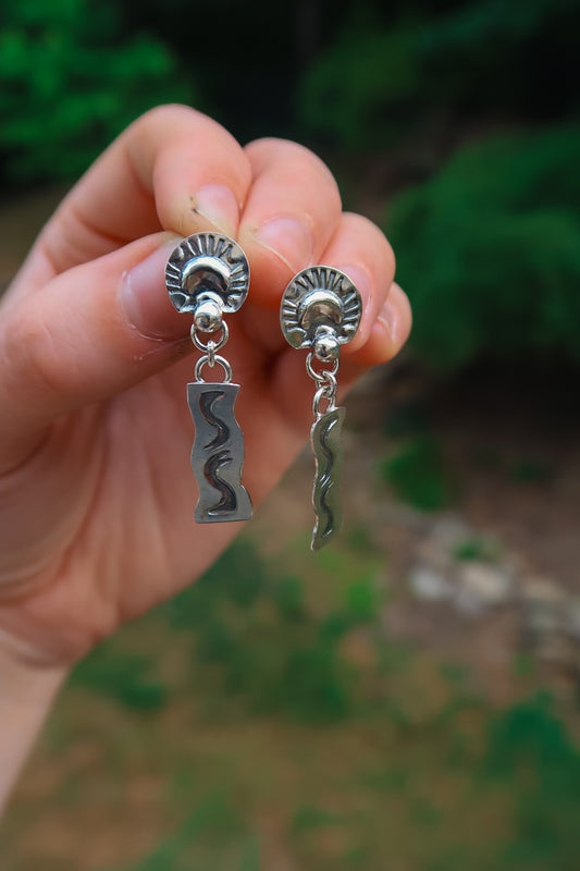 Sterling Silver Stamped Earrings