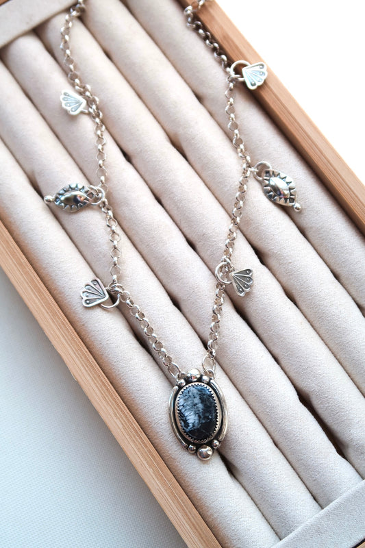 White Buffalo Charm Necklace