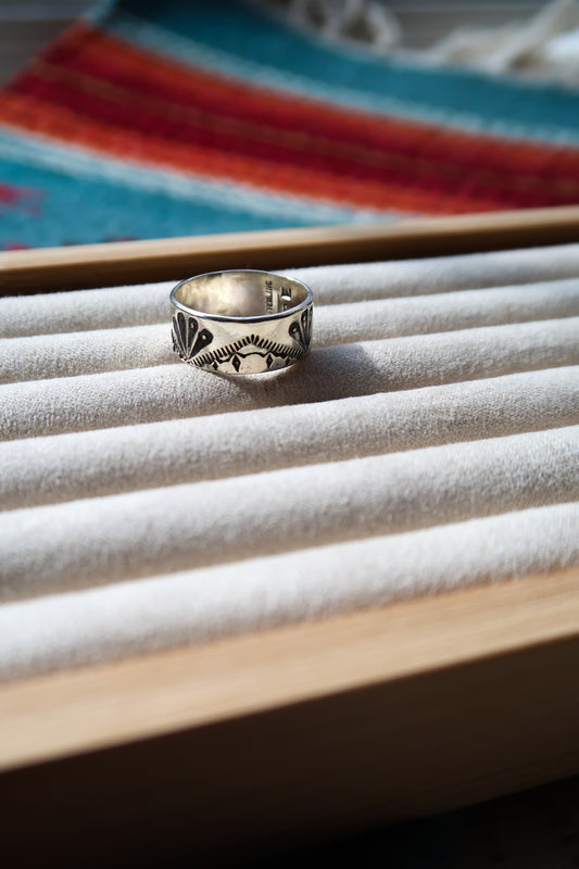 Silver Stamped Band