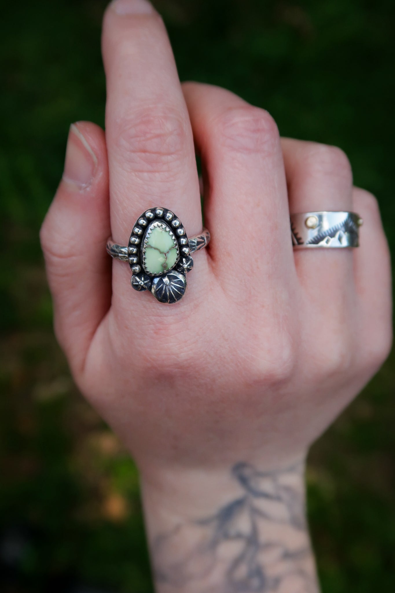 Damale Variscite Stamped Ring