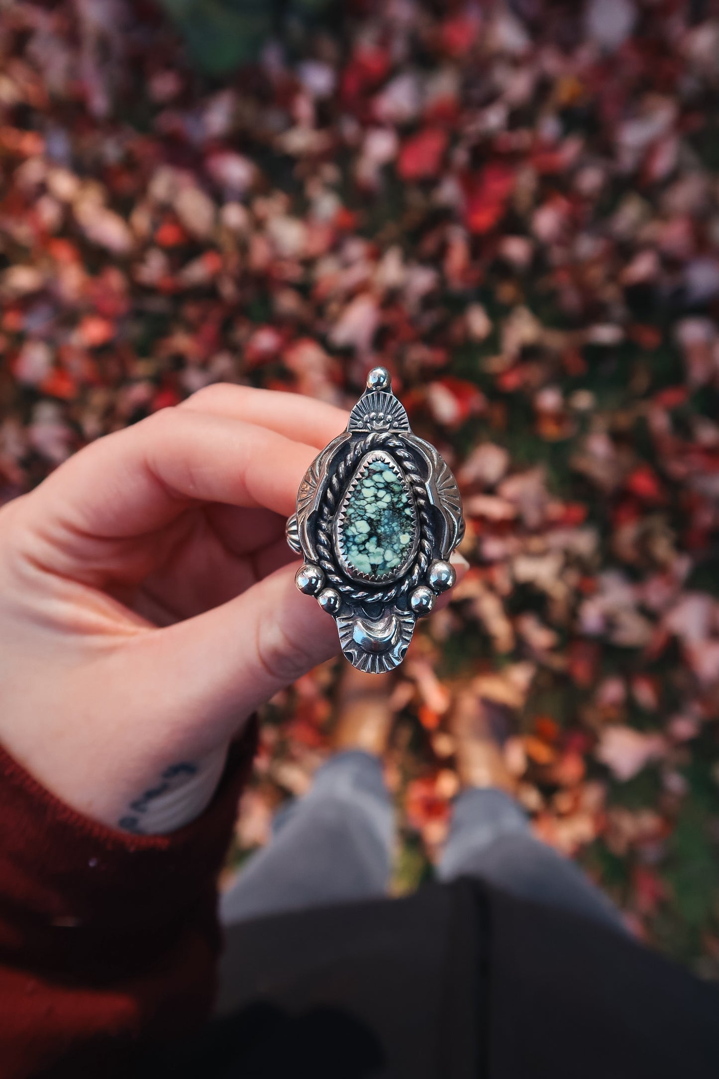 Size:8.75-9 Angel Wing Variscite Ring