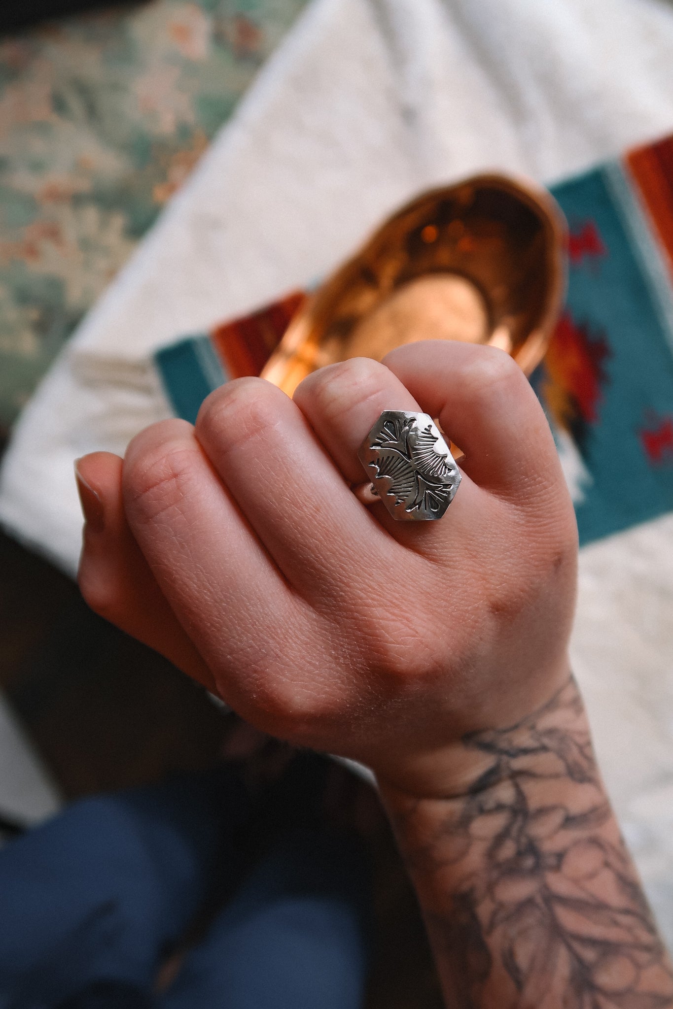 Silver Stamped Ring