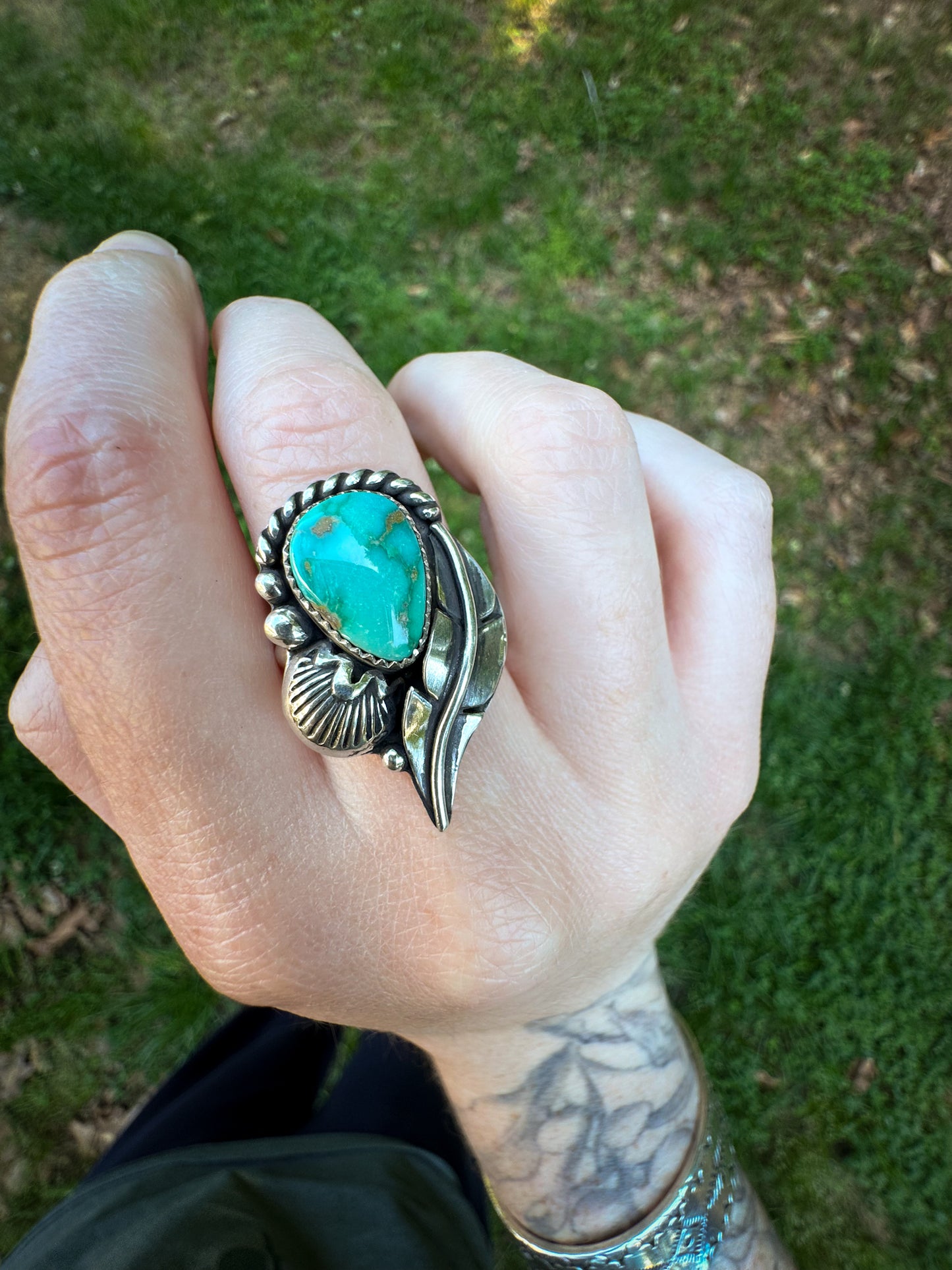 Emerald Valley Feather Ring
