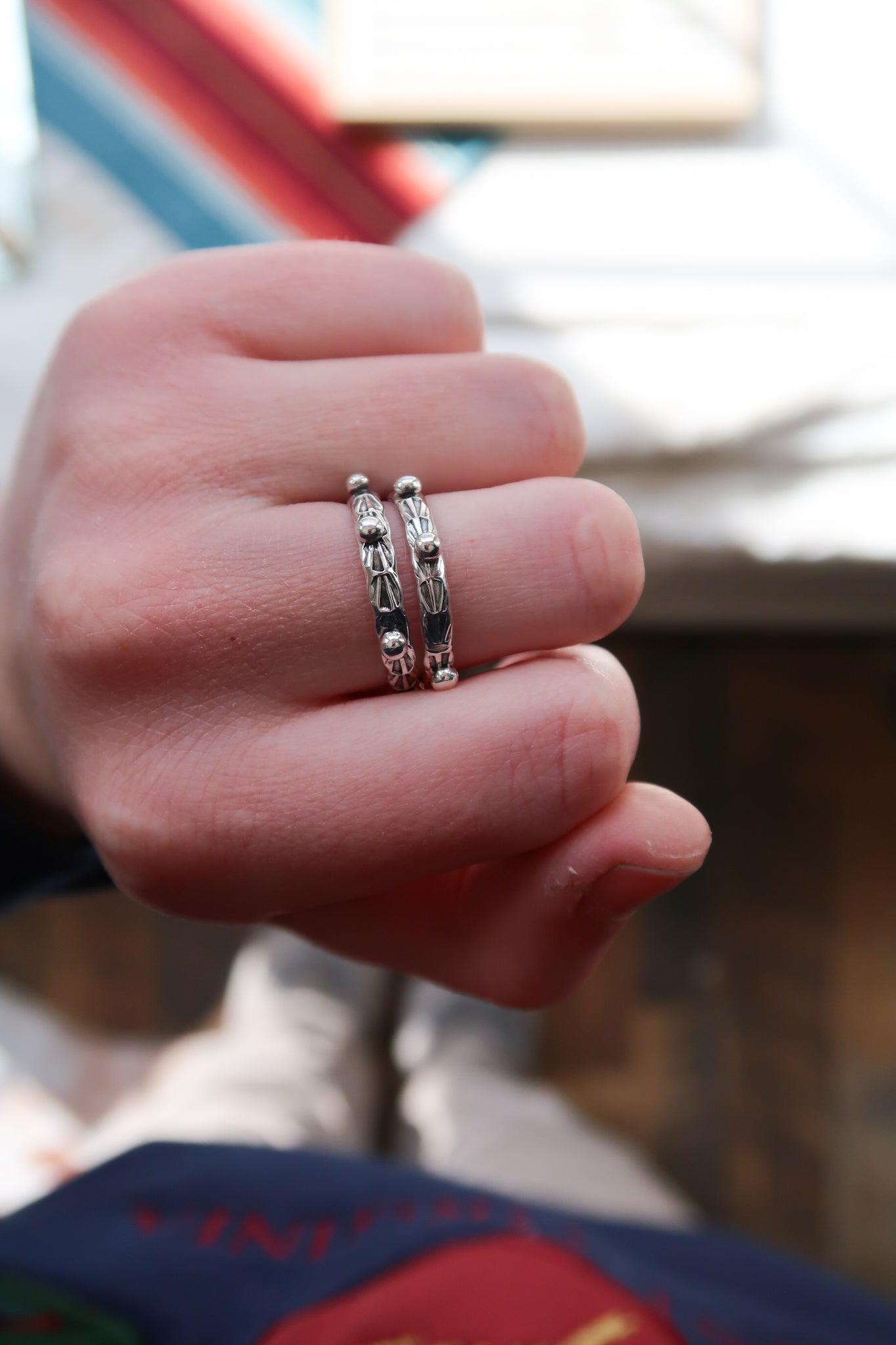 All-Silver Stamped Stacking Band