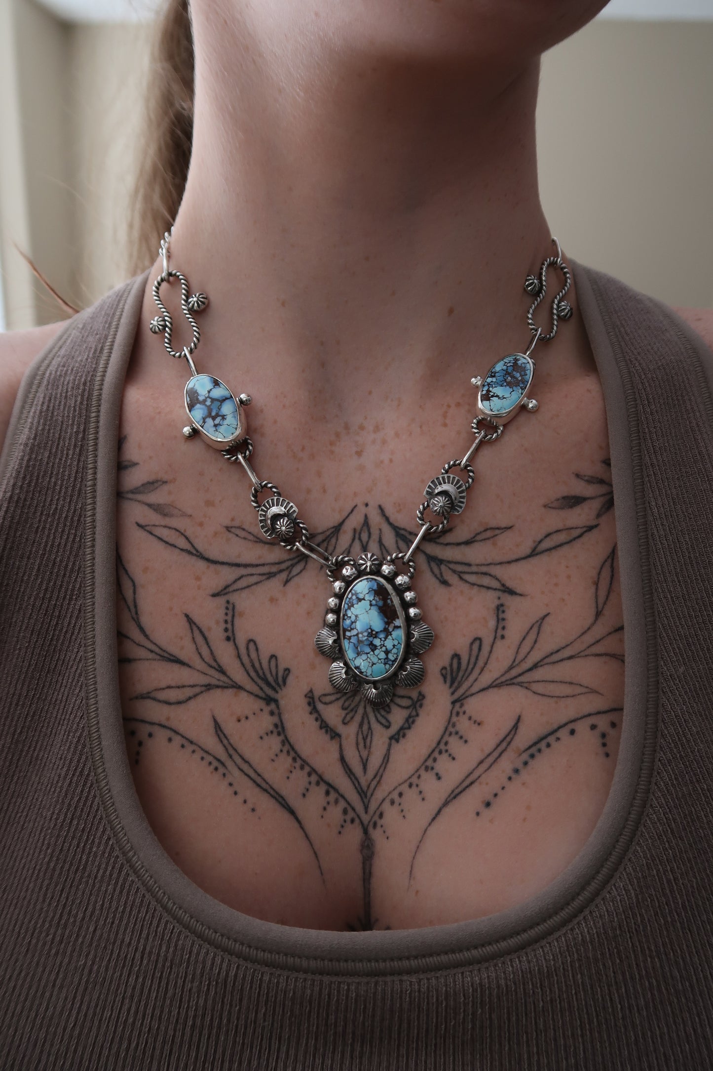 Golden Hill 3 Stone Necklace
