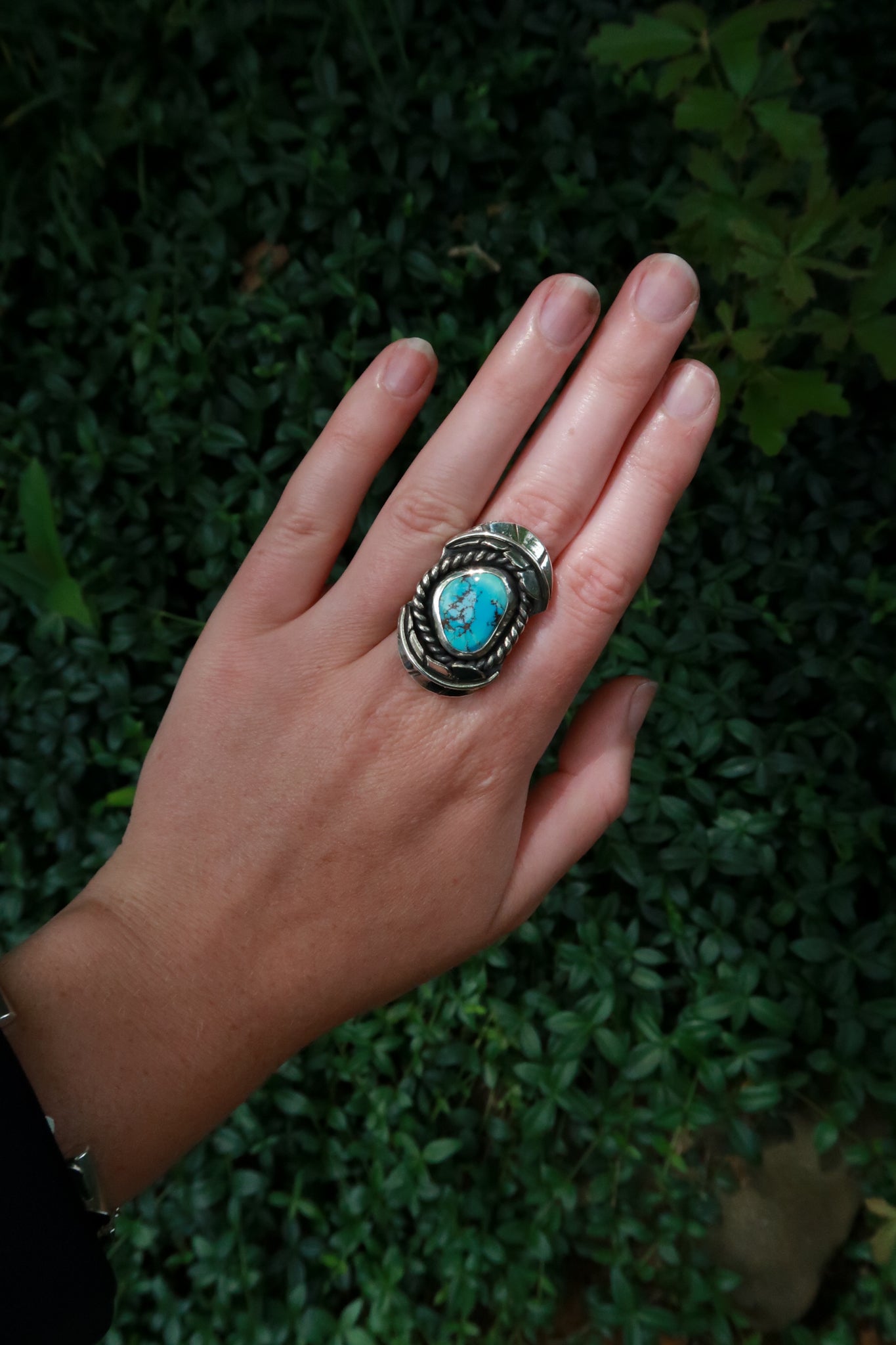 Golden Hill Turquoise Feather Ring