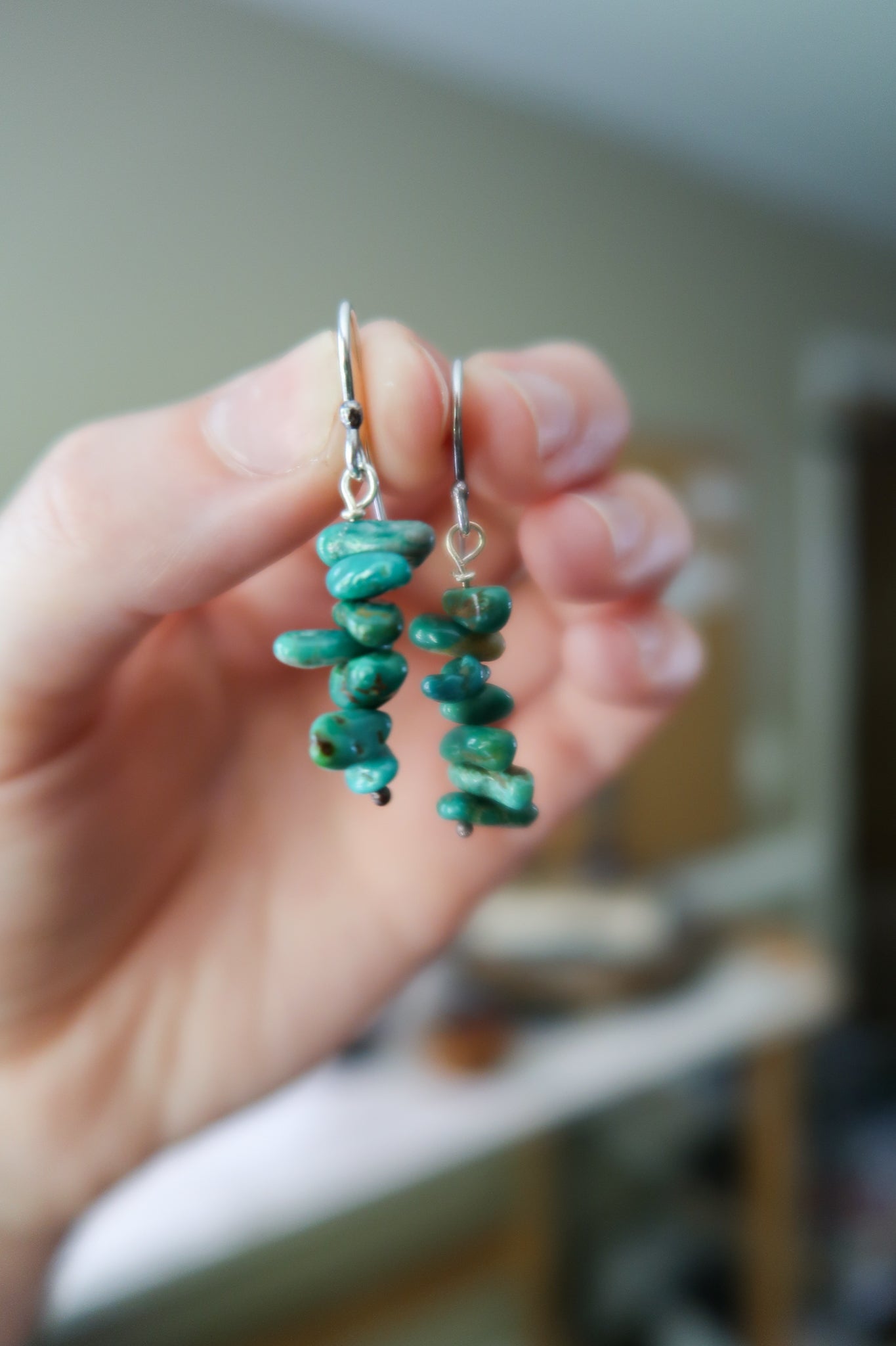 Fox Turquoise Bead Earrings