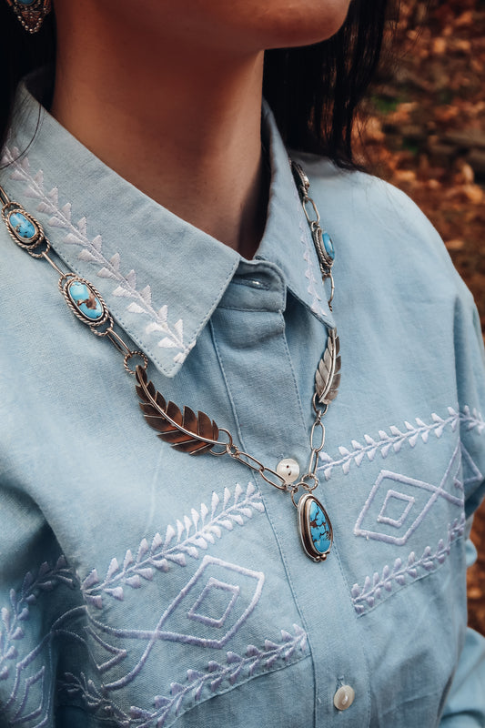 Golden Hill Feather Necklace