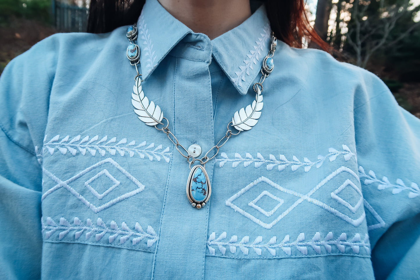 Golden Hill Feather Necklace